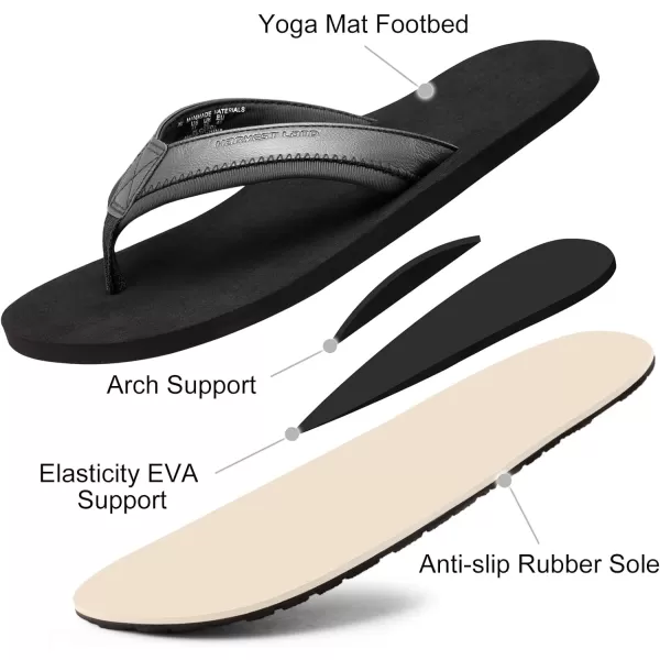 Harvest Land Mens Sandals Flip Flops Thong with Arch Support Comfortable Beach Slippers Summer Shoes