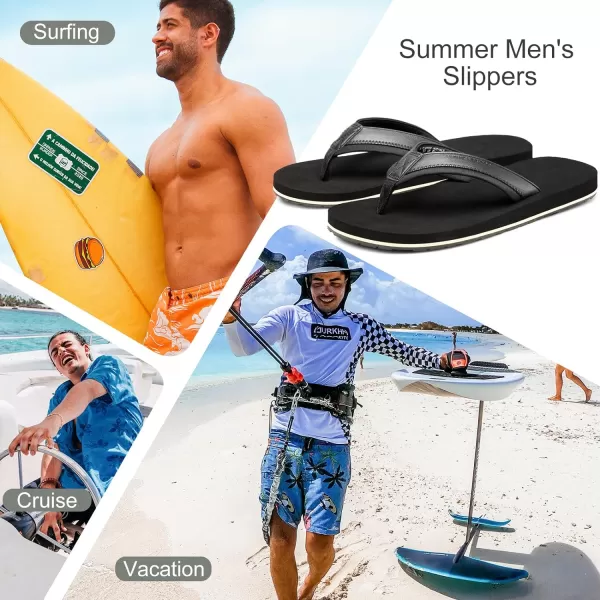 Harvest Land Mens Sandals Flip Flops Thong with Arch Support Comfortable Beach Slippers Summer Shoes