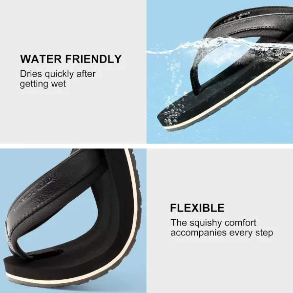 Harvest Land Mens Sandals Flip Flops Thong with Arch Support Comfortable Beach Slippers Summer Shoes