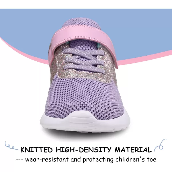 Harvest Land Toddler Glitter Tennis Shoes Slip On Boys Girls Sneakers Casual Running Shoes Woven Breathable with Soft Soled Sports Hook-Loop Outdoor Shoes