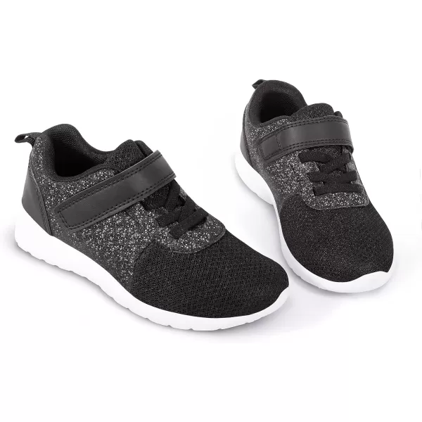 Harvest Land Toddler Glitter Tennis Shoes Slip On Boys Girls Sneakers Casual Running Shoes Woven Breathable with Soft Soled Sports Hook-Loop Outdoor Shoes