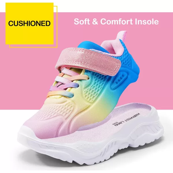Harvest Land Toddler Glitter Tennis Shoes Slip On Boys Girls Sneakers Casual Running Shoes Woven Breathable with Soft Soled Sports Hook-Loop Outdoor Shoes