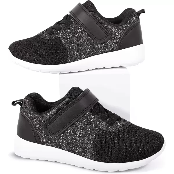 Harvest Land Toddler Glitter Tennis Shoes Slip On Boys Girls Sneakers Casual Running Shoes Woven Breathable with Soft Soled Sports Hook-Loop Outdoor Shoes