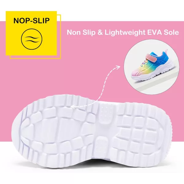 Harvest Land Toddler Glitter Tennis Shoes Slip On Boys Girls Sneakers Casual Running Shoes Woven Breathable with Soft Soled Sports Hook-Loop Outdoor Shoes