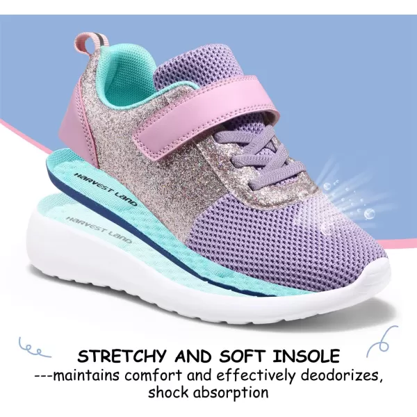 Harvest Land Toddler Glitter Tennis Shoes Slip On Boys Girls Sneakers Casual Running Shoes Woven Breathable with Soft Soled Sports Hook-Loop Outdoor Shoes