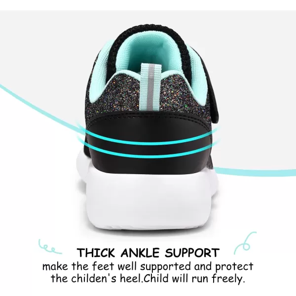 Harvest Land Toddler Glitter Tennis Shoes Slip On Boys Girls Sneakers Casual Running Shoes Woven Breathable with Soft Soled Sports Hook-Loop Outdoor Shoes