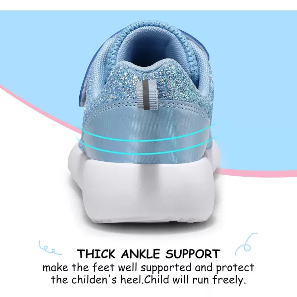 Harvest Land Toddler Glitter Tennis Shoes Slip On Boys Girls Sneakers Casual Running Shoes Woven Breathable with Soft Soled Sports Hook-Loop Outdoor Shoes