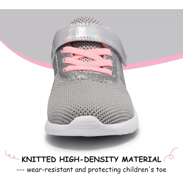 Harvest Land Toddler Glitter Tennis Shoes Slip On Boys Girls Sneakers Casual Running Shoes Woven Breathable with Soft Soled Sports Hook-Loop Outdoor Shoes
