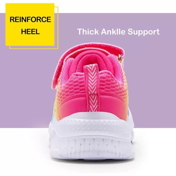 Harvest Land Toddler Glitter Tennis Shoes Slip On Boys Girls Sneakers Casual Running Shoes Woven Breathable with Soft Soled Sports Hook-Loop Outdoor Shoes