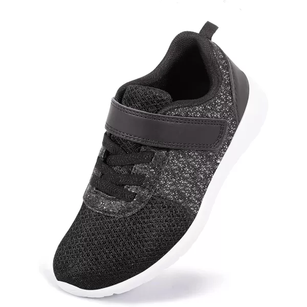 Harvest Land Toddler Glitter Tennis Shoes Slip On Boys Girls Sneakers Casual Running Shoes Woven Breathable with Soft Soled Sports Hook-Loop Outdoor Shoes