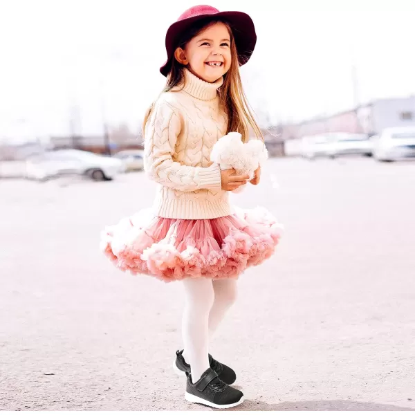 Harvest Land Toddler Glitter Tennis Shoes Slip On Boys Girls Sneakers Casual Running Shoes Woven Breathable with Soft Soled Sports Hook-Loop Outdoor Shoes