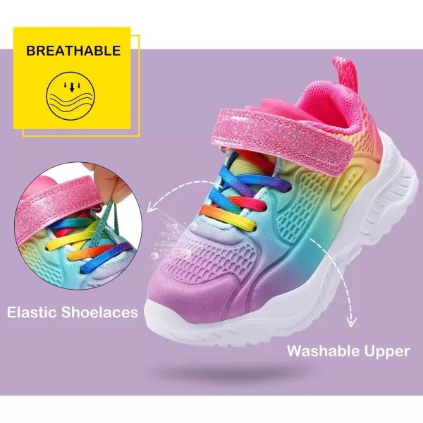 Harvest Land Toddler Glitter Tennis Shoes Slip On Boys Girls Sneakers Casual Running Shoes Woven Breathable with Soft Soled Sports Hook-Loop Outdoor Shoes