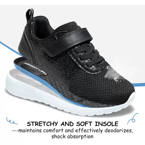 Harvest Land Toddler Glitter Tennis Shoes Slip On Boys Girls Sneakers Casual Running Shoes Woven Breathable with Soft Soled Sports Hook-Loop Outdoor Shoes