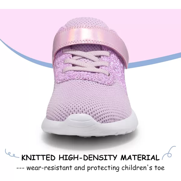 Harvest Land Toddler Glitter Tennis Shoes Slip On Boys Girls Sneakers Casual Running Shoes Woven Breathable with Soft Soled Sports Hook-Loop Outdoor Shoes