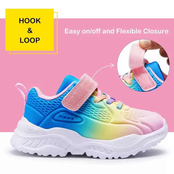 Harvest Land Toddler Glitter Tennis Shoes Slip On Boys Girls Sneakers Casual Running Shoes Woven Breathable with Soft Soled Sports Hook-Loop Outdoor Shoes