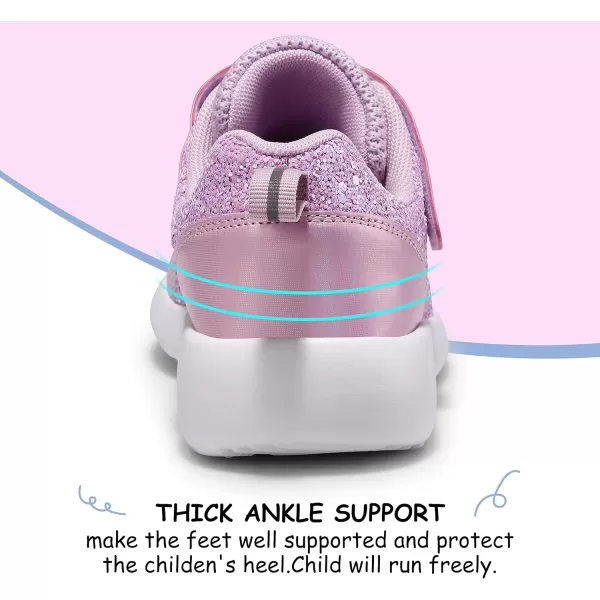 Harvest Land Toddler Glitter Tennis Shoes Slip On Boys Girls Sneakers Casual Running Shoes Woven Breathable with Soft Soled Sports Hook-Loop Outdoor Shoes
