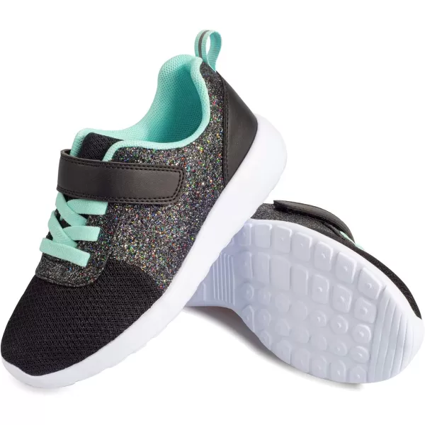 Harvest Land Toddler Glitter Tennis Shoes Slip On Boys Girls Sneakers Casual Running Shoes Woven Breathable with Soft Soled Sports Hook-Loop Outdoor Shoes