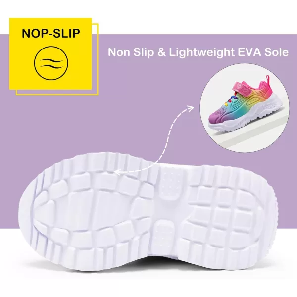 Harvest Land Toddler Glitter Tennis Shoes Slip On Boys Girls Sneakers Casual Running Shoes Woven Breathable with Soft Soled Sports Hook-Loop Outdoor Shoes