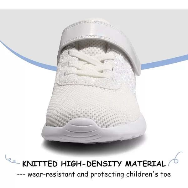Harvest Land Toddler Glitter Tennis Shoes Slip On Boys Girls Sneakers Casual Running Shoes Woven Breathable with Soft Soled Sports Hook-Loop Outdoor Shoes