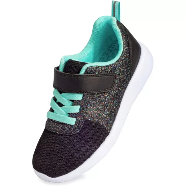 Harvest Land Toddler Glitter Tennis Shoes Slip On Boys Girls Sneakers Casual Running Shoes Woven Breathable with Soft Soled Sports Hook-Loop Outdoor Shoes