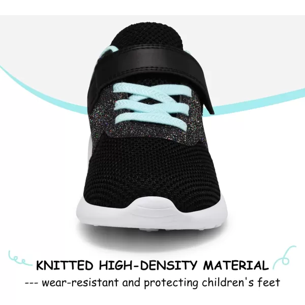 Harvest Land Toddler Glitter Tennis Shoes Slip On Boys Girls Sneakers Casual Running Shoes Woven Breathable with Soft Soled Sports Hook-Loop Outdoor Shoes