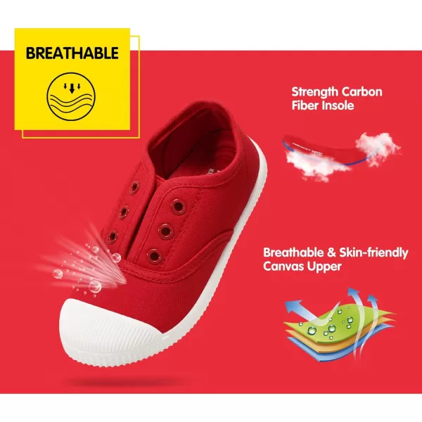 Kids Shoes Toddlers Canvas Sneakers Slip-on Comfortable Light Weight Skin-Friendly Causal Running Tennis Shoes for Boys Girls
