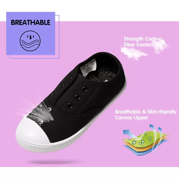 Kids Shoes Toddlers Canvas Sneakers Slip-on Comfortable Light Weight Skin-Friendly Causal Running Tennis Shoes for Boys Girls