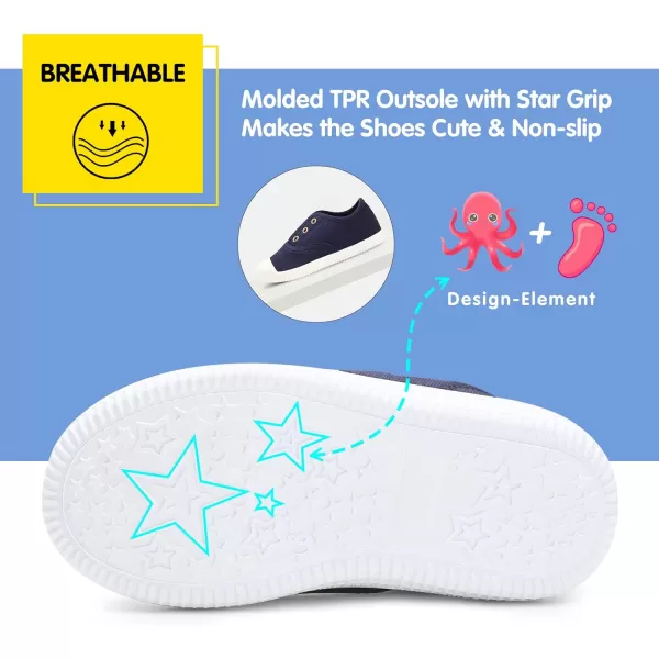 Kids Shoes Toddlers Canvas Sneakers Slip-on Comfortable Light Weight Skin-Friendly Causal Running Tennis Shoes for Boys Girls