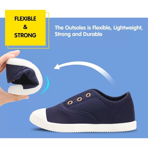 Kids Shoes Toddlers Canvas Sneakers Slip-on Comfortable Light Weight Skin-Friendly Causal Running Tennis Shoes for Boys Girls