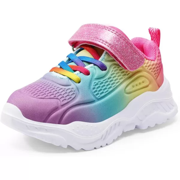 Harvest Land Toddler Glitter Tennis Shoes Slip On Boys Girls Sneakers Casual Running Shoes Woven Breathable with Soft Soled Sports Hook-Loop Outdoor Shoes