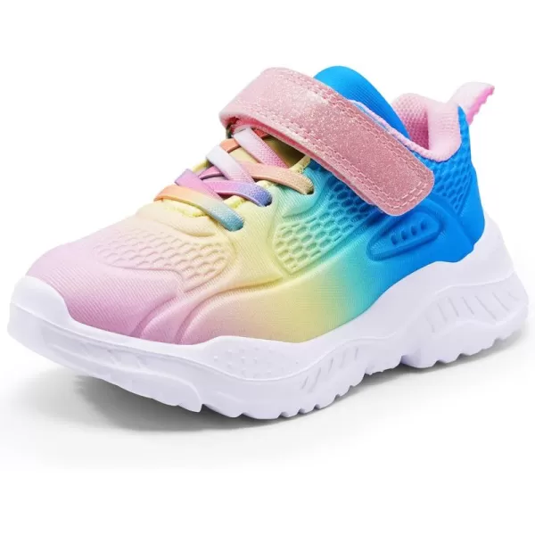 Harvest Land Toddler Glitter Tennis Shoes Slip On Boys Girls Sneakers Casual Running Shoes Woven Breathable with Soft Soled Sports Hook-Loop Outdoor Shoes