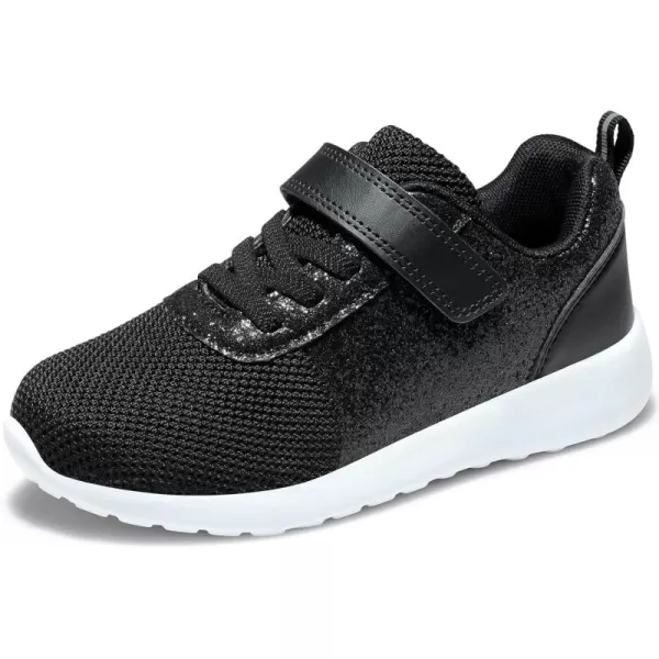 Harvest Land Toddler Glitter Tennis Shoes Slip On Boys Girls Sneakers Casual Running Shoes Woven Breathable with Soft Soled Sports Hook-Loop Outdoor Shoes