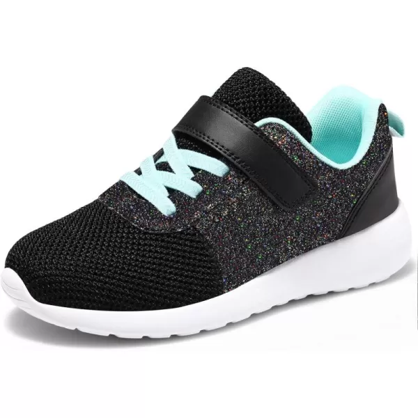 Harvest Land Toddler Glitter Tennis Shoes Slip On Boys Girls Sneakers Casual Running Shoes Woven Breathable with Soft Soled Sports Hook-Loop Outdoor Shoes