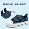 imageHarvest Land Toddler Kids Canvas Sneakers for Boys and Girls  Casual Walking Shoes with Double HookandLoop Straps NonSlip Lightweight Trainers for Baby ampamp Little KidsBlue Dinosaur