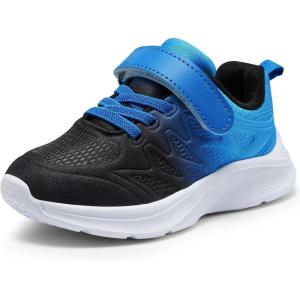 imageHarvest Land Toddler Glitter Tennis Shoes Slip On Boys Girls Sneakers Casual Running Shoes Woven Breathable with Soft Soled Sports HookLoop Outdoor ShoesGradient BlueBlack