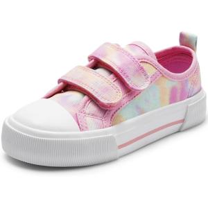 imageHarvest Land Toddler Kids Canvas Sneakers for Boys and Girls  Casual Walking Shoes with Double HookandLoop Straps NonSlip Lightweight Trainers for Baby ampamp Little KidsPink