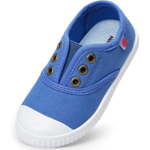 imageKids Shoes Toddlers Canvas Sneakers Slipon Comfortable Light Weight SkinFriendly Causal Running Tennis Shoes for Boys GirlsToddleLittle KidsBig KidsBlue