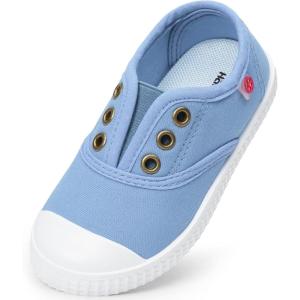 imageKids Shoes Toddlers Canvas Sneakers Slipon Comfortable Light Weight SkinFriendly Causal Running Tennis Shoes for Boys GirlsToddleLittle KidsBig KidsLight Blue
