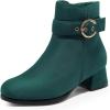 imageHarvest Land Womens Ankle Boots Low Heels Suede Chunky Fashion BootiesGreen