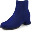 imageHarvest Land Womens Ankle Boots Low Heels Suede Chunky Fashion BootiesRoyal Blue