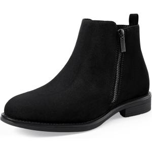 imageHarvest Land Womens Ankle Boots Short Flat Low Heel Dress Chelsea Casual Classic BootiesBlack