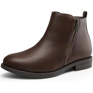 imageHarvest Land Womens Ankle Boots Short Flat Low Heel Dress Chelsea Casual Classic BootiesBrownPu