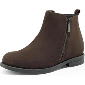 imageHarvest Land Womens Ankle Boots Short Flat Low Heel Dress Chelsea Casual Classic BootiesBrowna