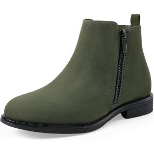 imageHarvest Land Womens Ankle Boots Short Flat Low Heel Dress Chelsea Casual Classic BootiesOlive