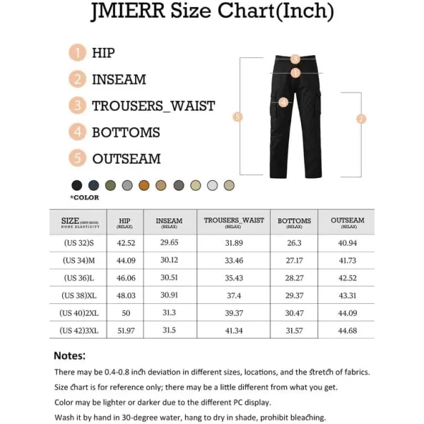 JMIERR Cargo Pants for Men Casual Cotton Relaxed Fit Pants Stretch Elastic Waist Lightweight Work Pants Multi Pockets