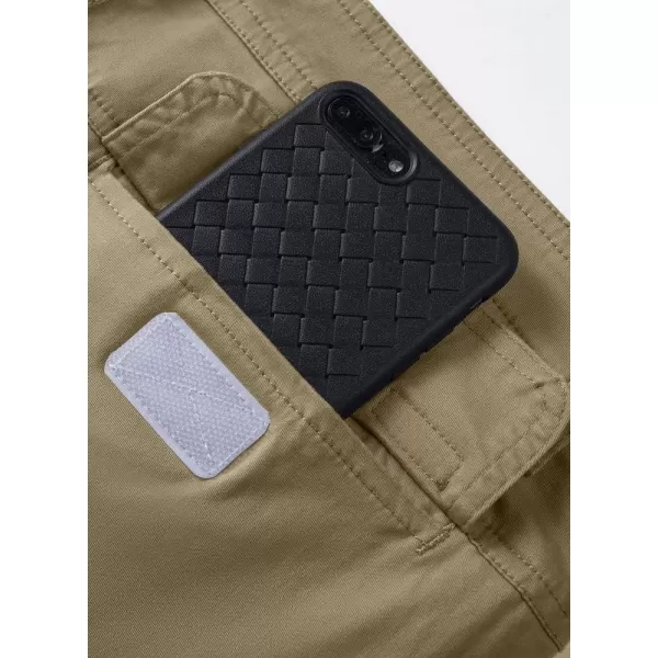 JMIERR Cargo Pants for Men Casual Cotton Relaxed Fit Pants Stretch Elastic Waist Lightweight Work Pants Multi Pockets