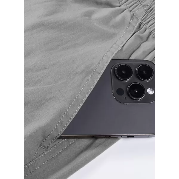 JMIERR Cargo Pants for Men Casual Cotton Relaxed Fit Pants Stretch Elastic Waist Lightweight Work Pants Multi Pockets