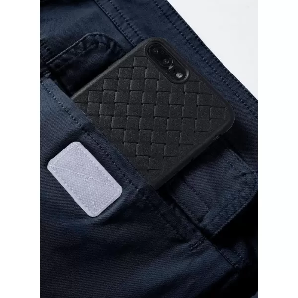 JMIERR Cargo Pants for Men Casual Cotton Relaxed Fit Pants Stretch Elastic Waist Lightweight Work Pants Multi Pockets