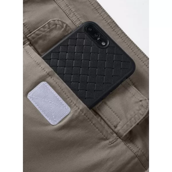 JMIERR Cargo Pants for Men Casual Cotton Relaxed Fit Pants Stretch Elastic Waist Lightweight Work Pants Multi Pockets