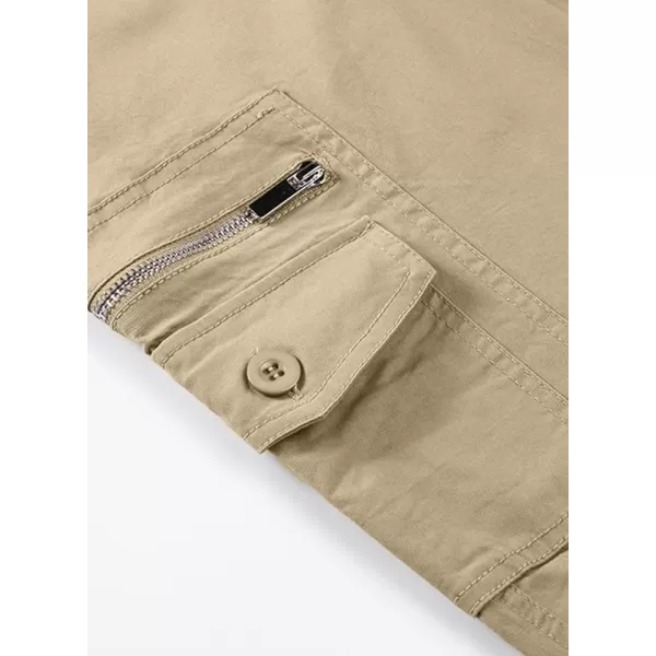 JMIERR Cargo Pants for Men Casual Cotton Relaxed Fit Pants Stretch Elastic Waist Lightweight Work Pants Multi Pockets